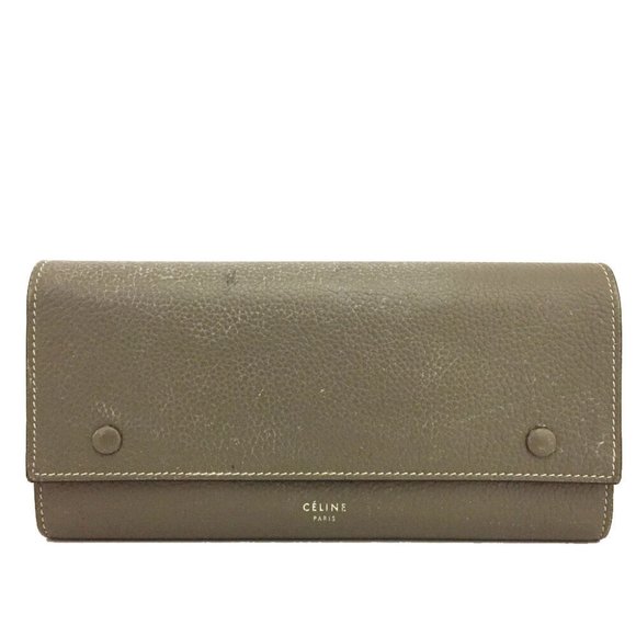 CELINE Large Flap Leather Long Bifold Wallet - Picture 1 of 8